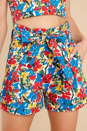 How Spectacular Red Sorrente Print High Waisted Shorts