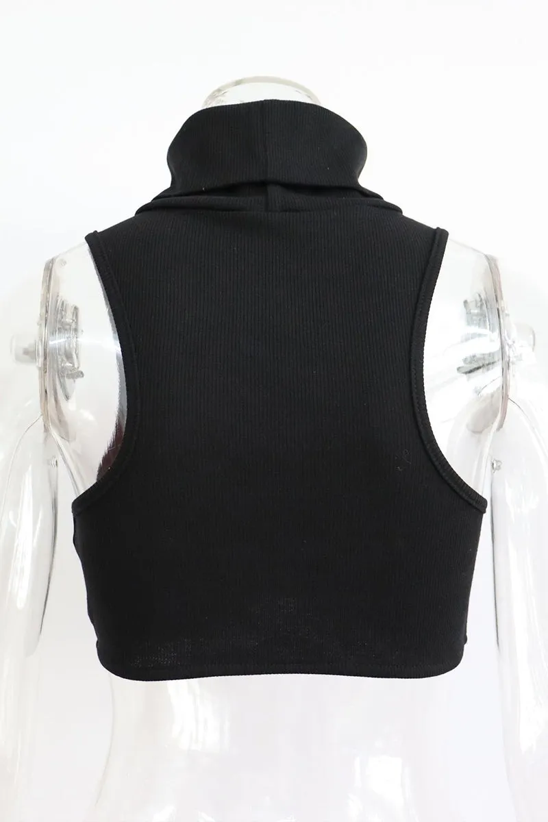 HTZ1184 Ribbed Turtleneck Crop Top