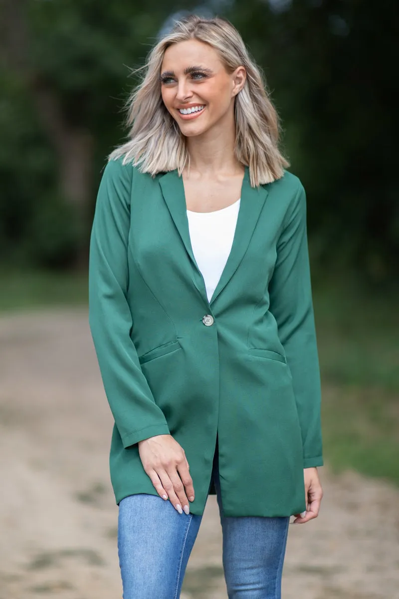 Hunter Green One Button Blazer