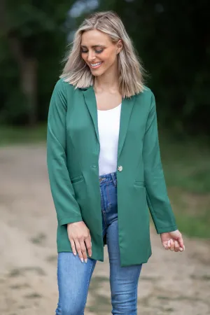 Hunter Green One Button Blazer