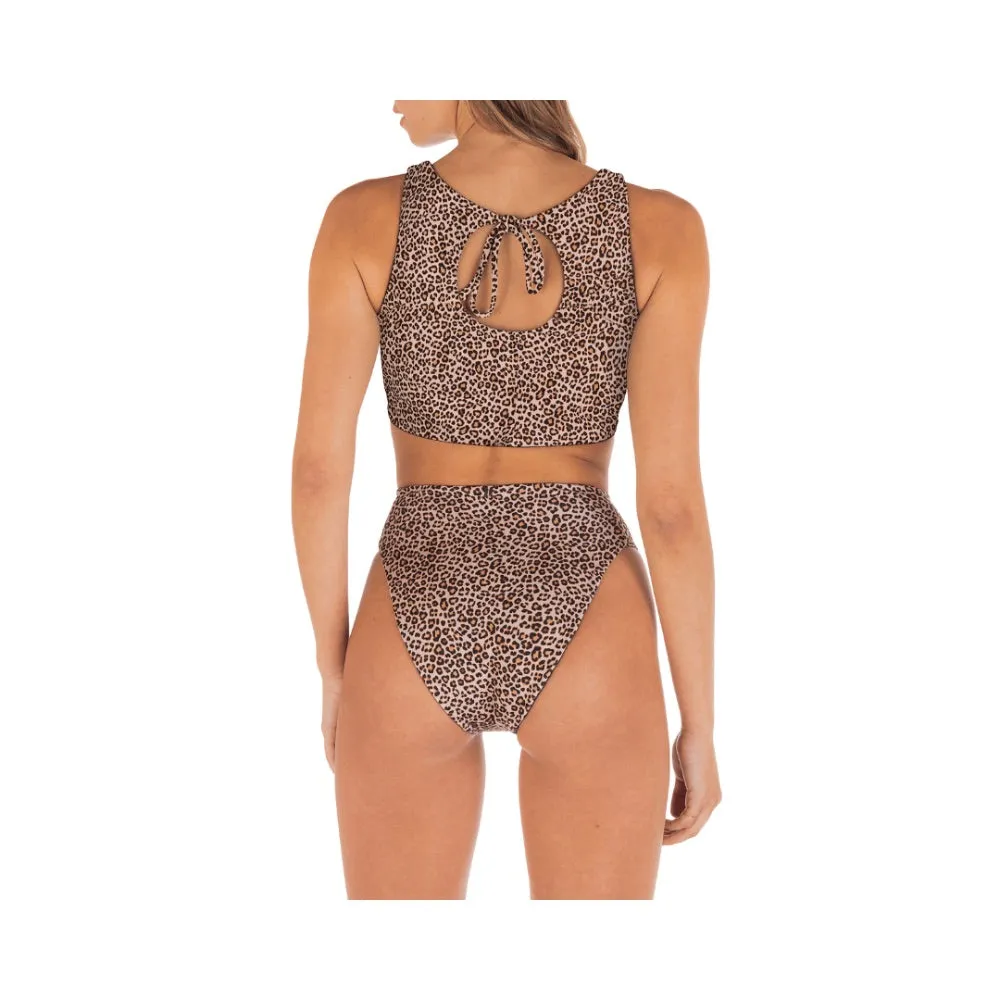 HURLEY MAX LEOPARD HIGH WAIST BOTTOM BROWN SUGAR