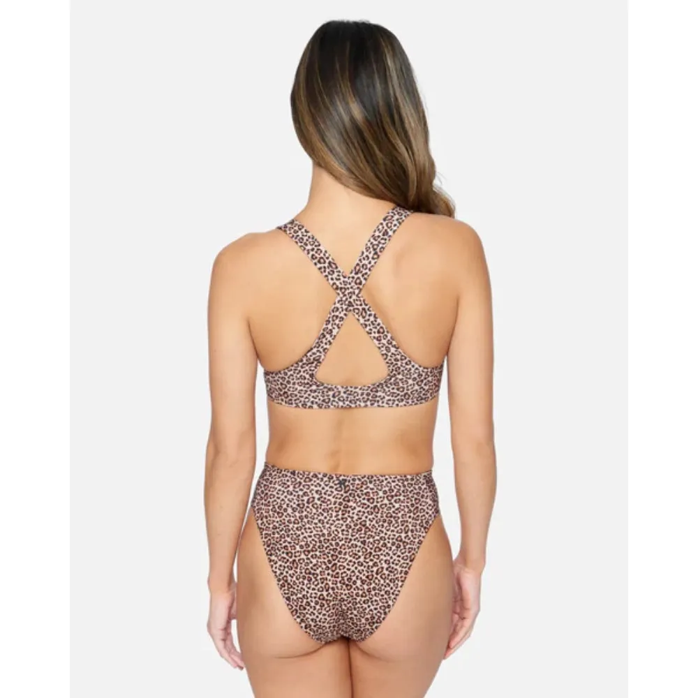 HURLEY MAX LEOPARD HIGH WAIST BOTTOM BROWN SUGAR