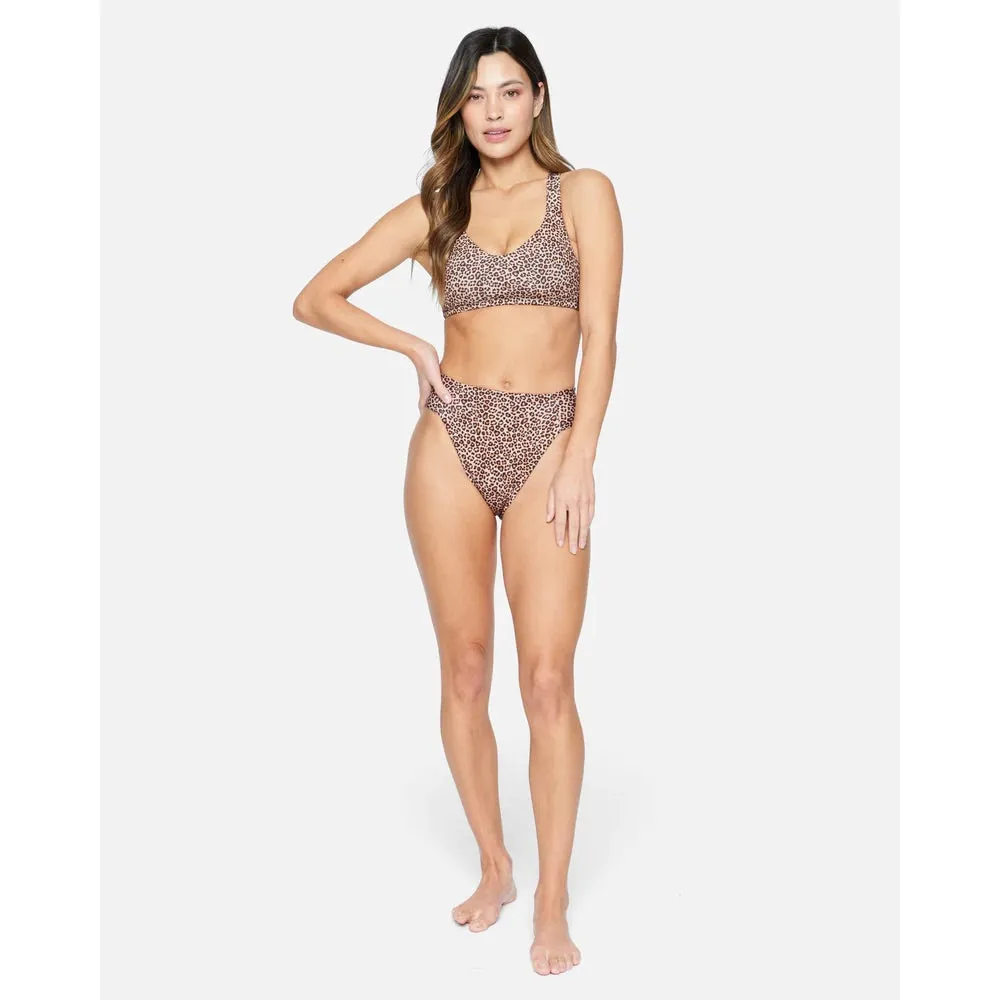 HURLEY MAX LEOPARD HIGH WAIST BOTTOM BROWN SUGAR