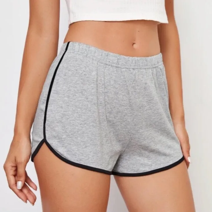 “I Have No Butt” Contrast Binding Dolphin Shorts