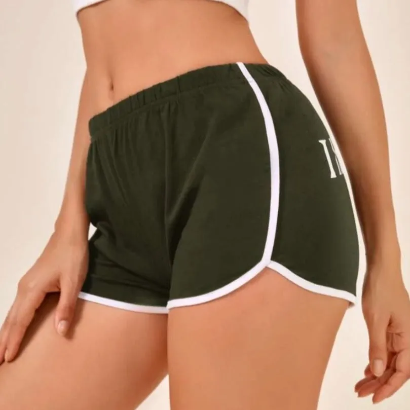 “I Have No Butt” Contrast Binding Dolphin Shorts