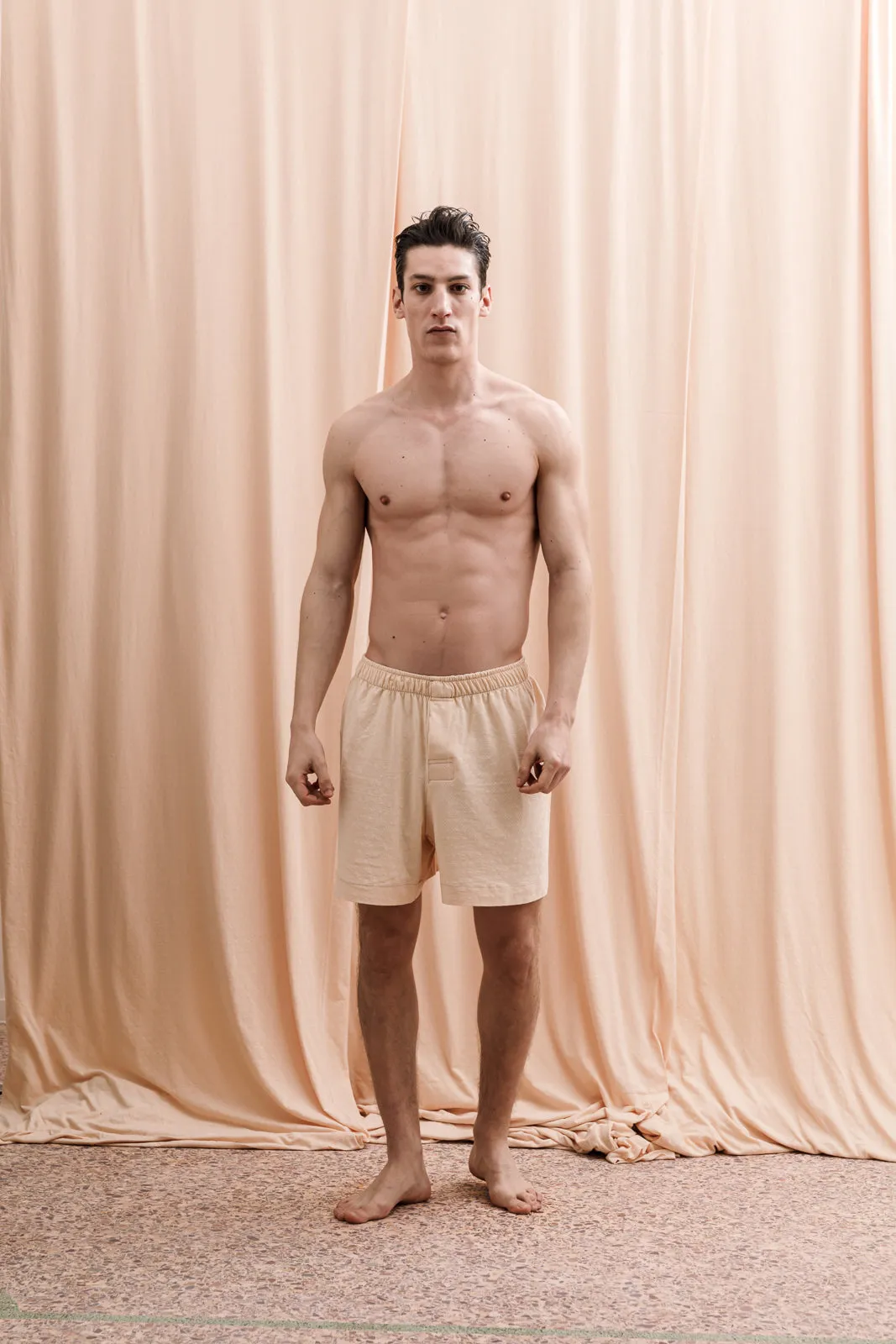 Iberis Long Boxer Shorts Beige
