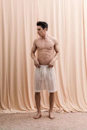 Iberis Long Boxer Shorts White