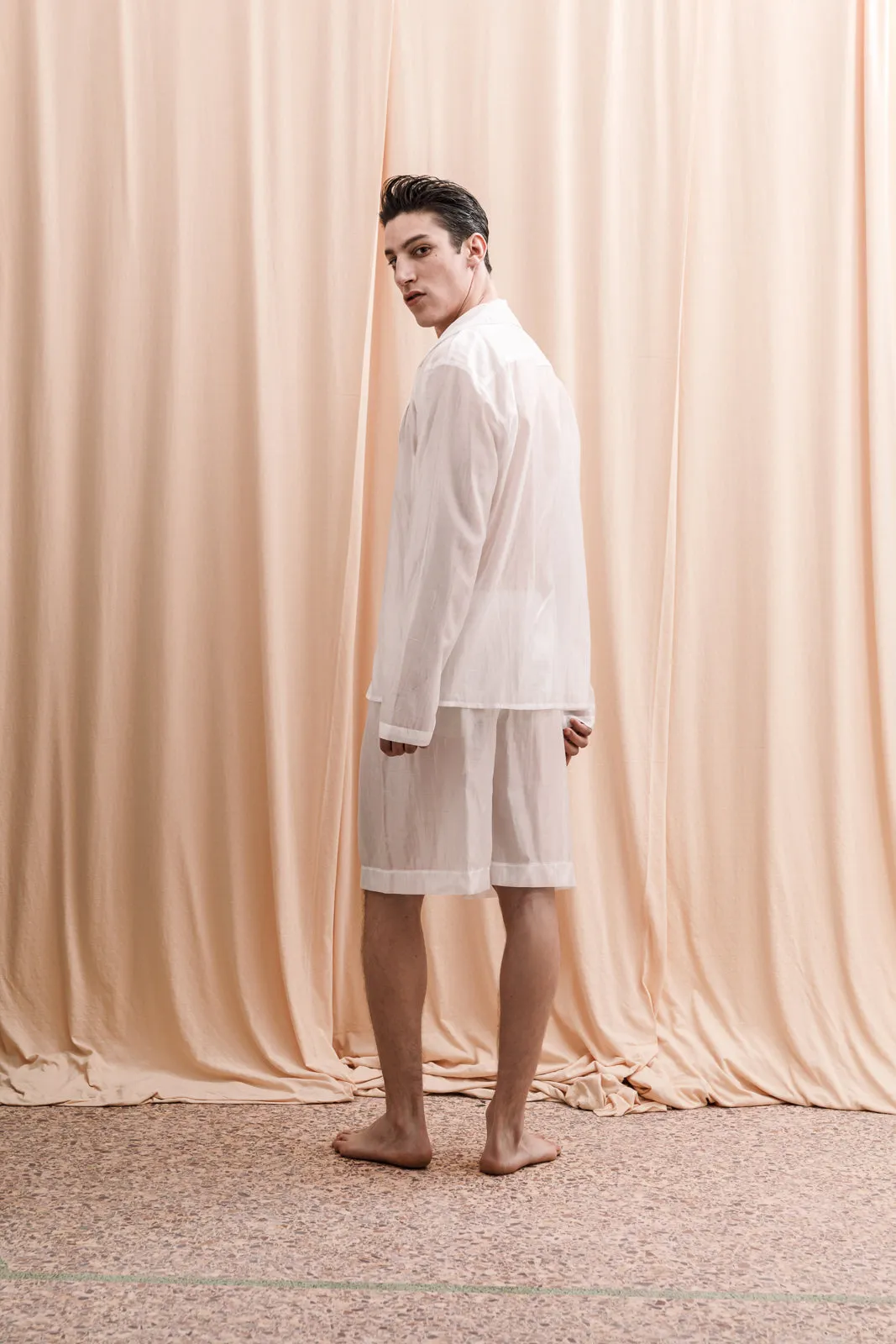 Iberis Long Boxer Shorts White