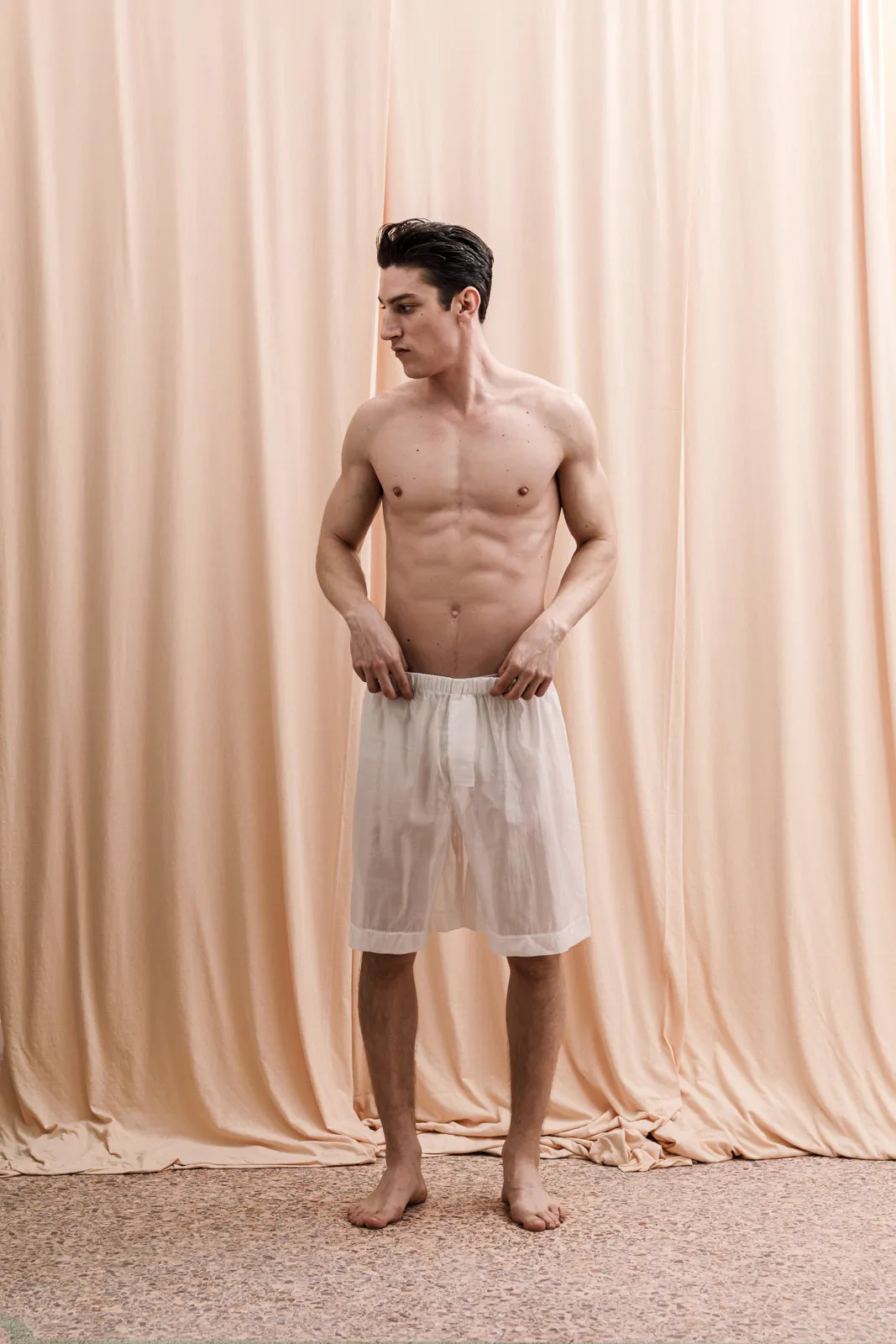 Iberis Long Boxer Shorts White