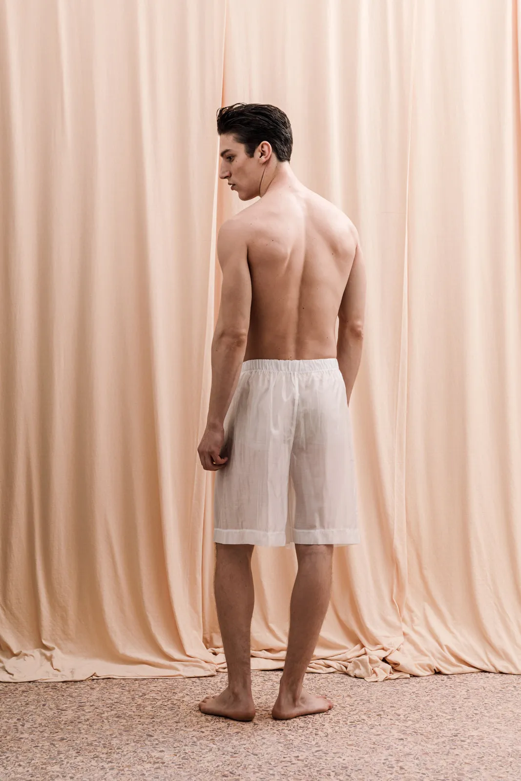 Iberis Long Boxer Shorts White