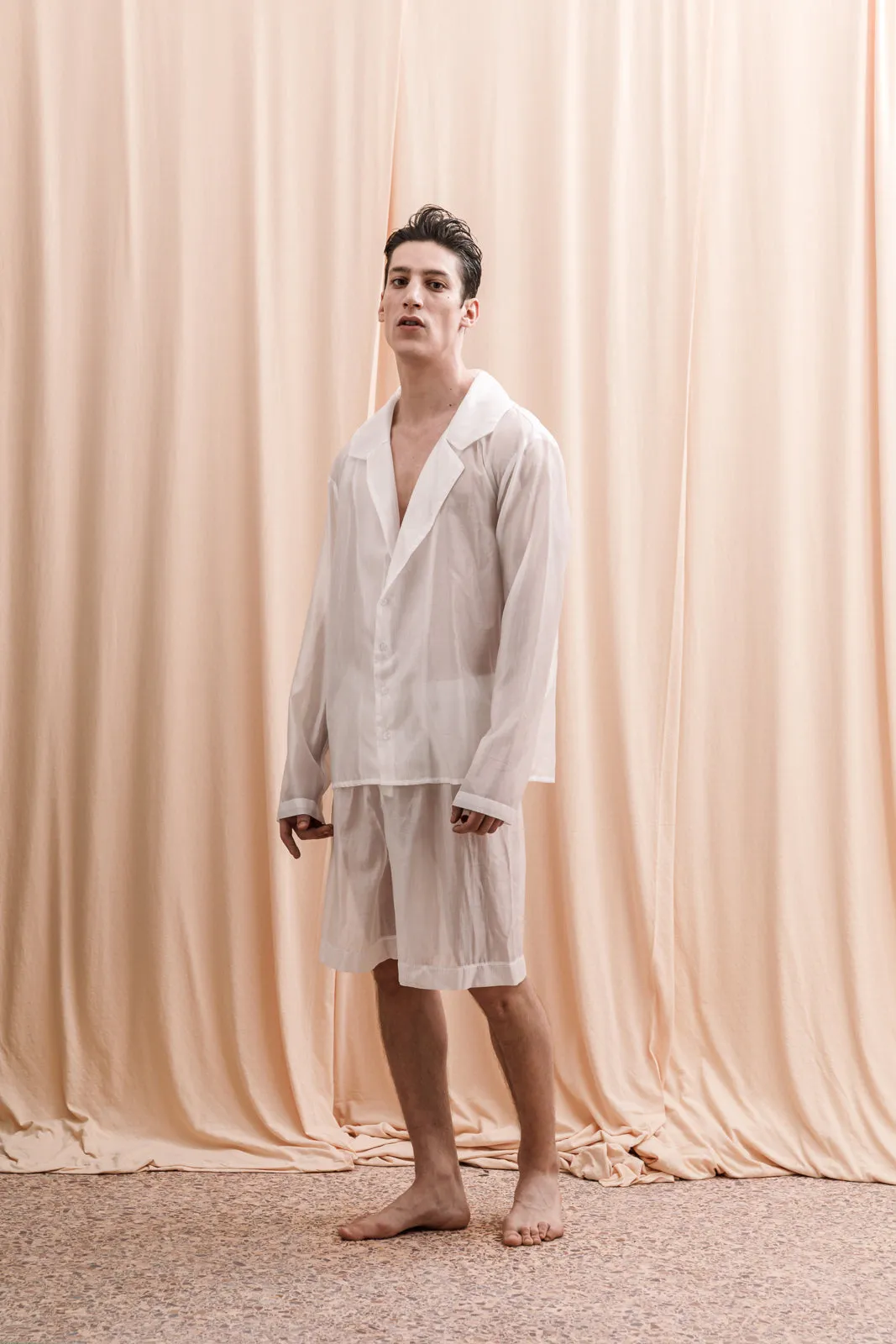 Iberis Long Boxer Shorts White