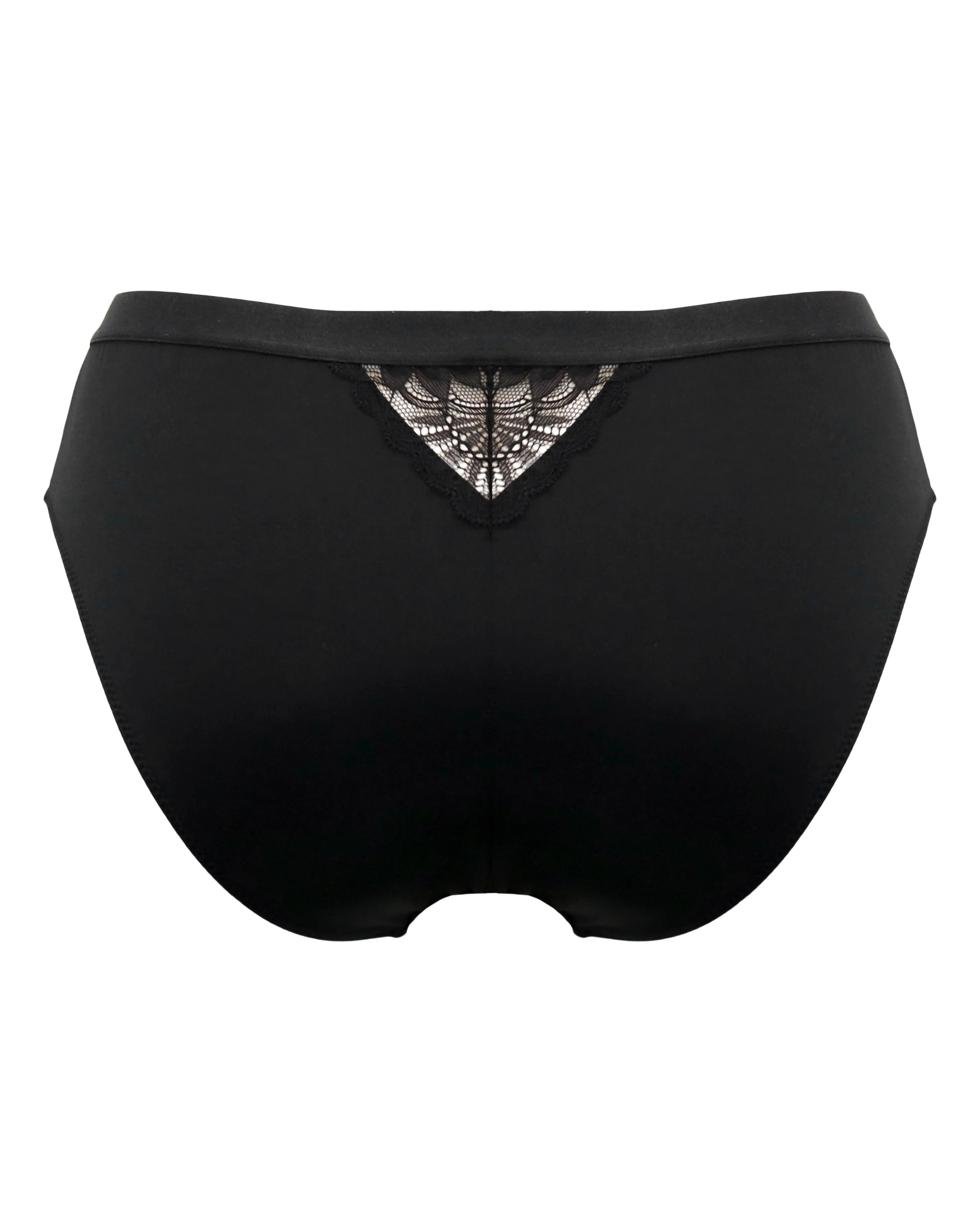 India Gatsby Lace V Brief In Black & Cosmetic - Pour Moi