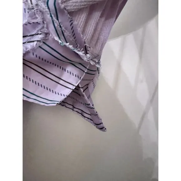 Intimately Free People Purple Dress Stripes Button Down Night Gown Boho Oversize