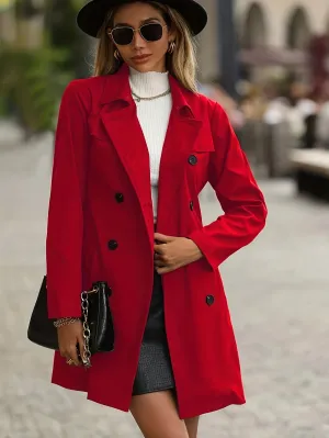 Irene - Solid trench coat with double row of buttons