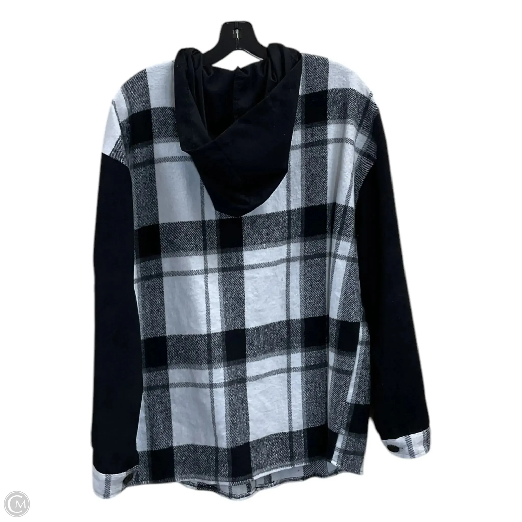 Jacket Shirt By Shein In Black & White, Size: Xl