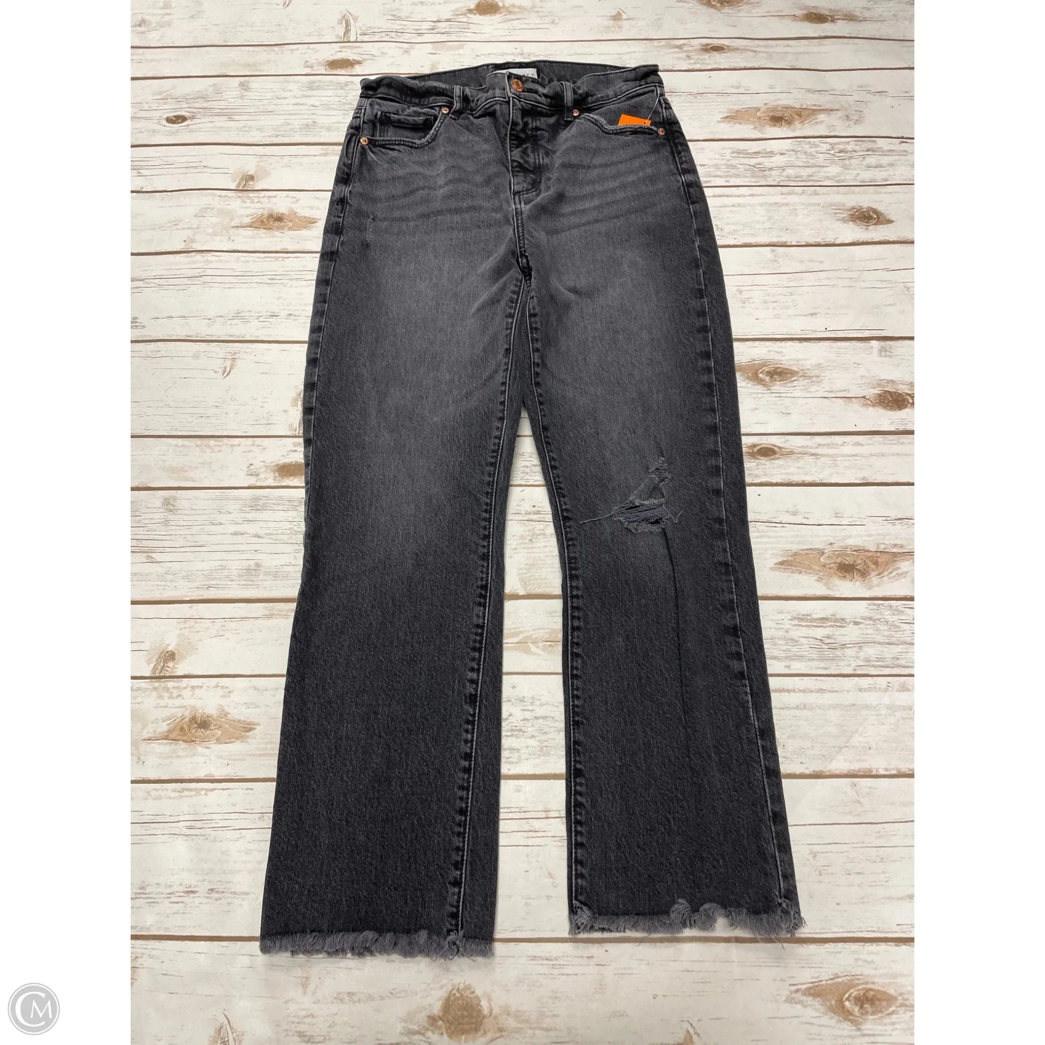 Jeans Straight By Loft In Black Denim, Size: 4