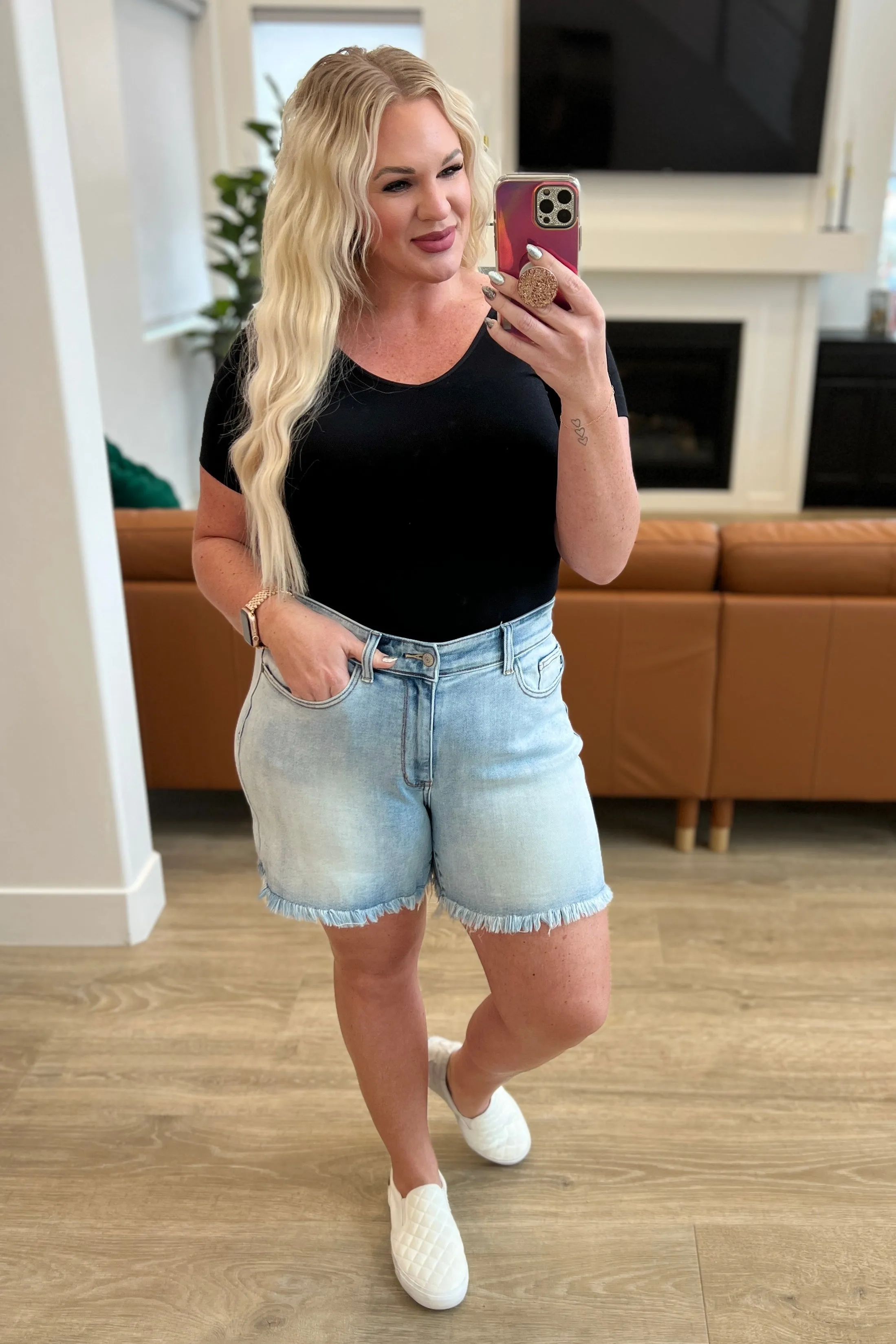 Jenny High Rise Cutoff Dad Shorts by Judy Blue