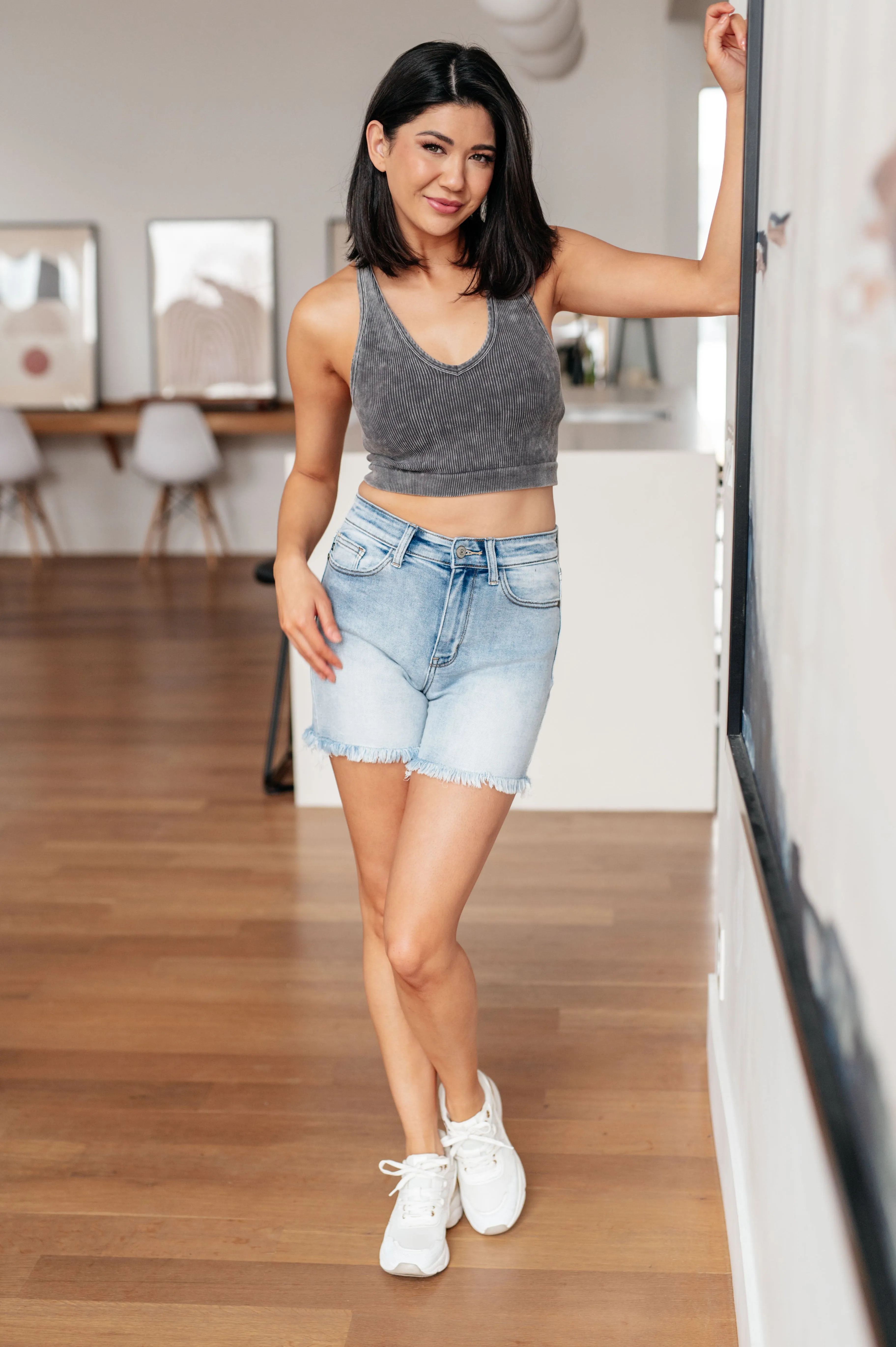 Jenny High Rise Cutoff Dad Shorts by Judy Blue