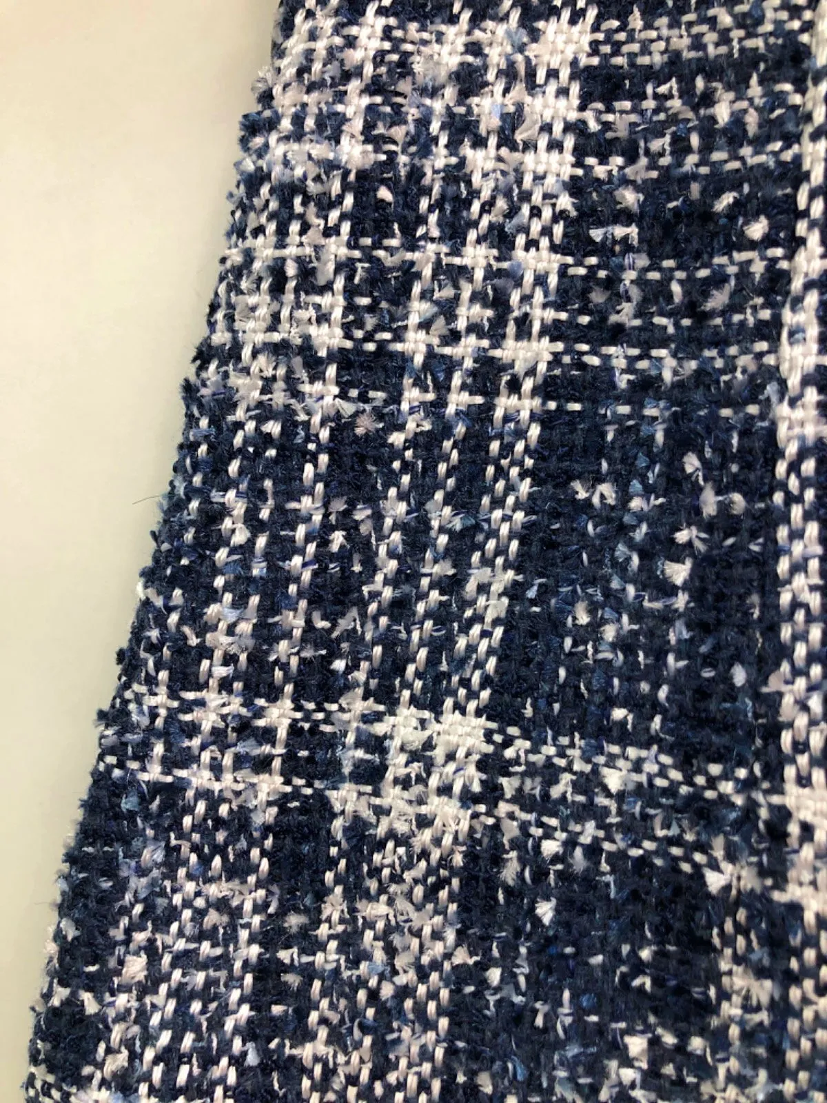 J.ING Navy Blue Tweed Mini Skirt UK S
