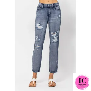 Judy Blue: Catch The Vibe High Waisted Distressed Jeans