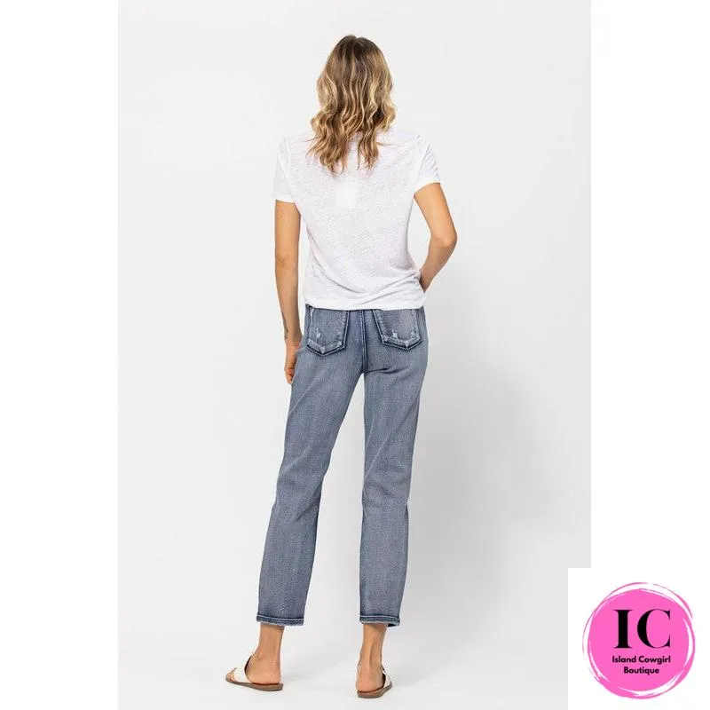 Judy Blue: Catch The Vibe High Waisted Distressed Jeans