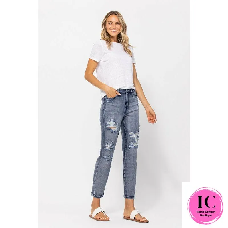 Judy Blue: Catch The Vibe High Waisted Distressed Jeans