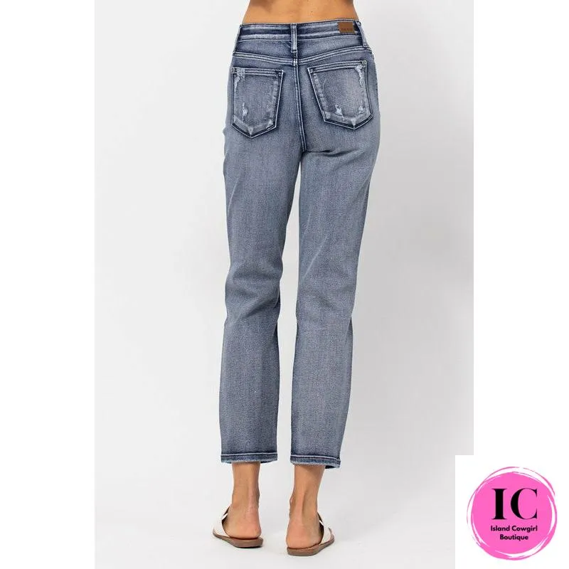 Judy Blue: Catch The Vibe High Waisted Distressed Jeans