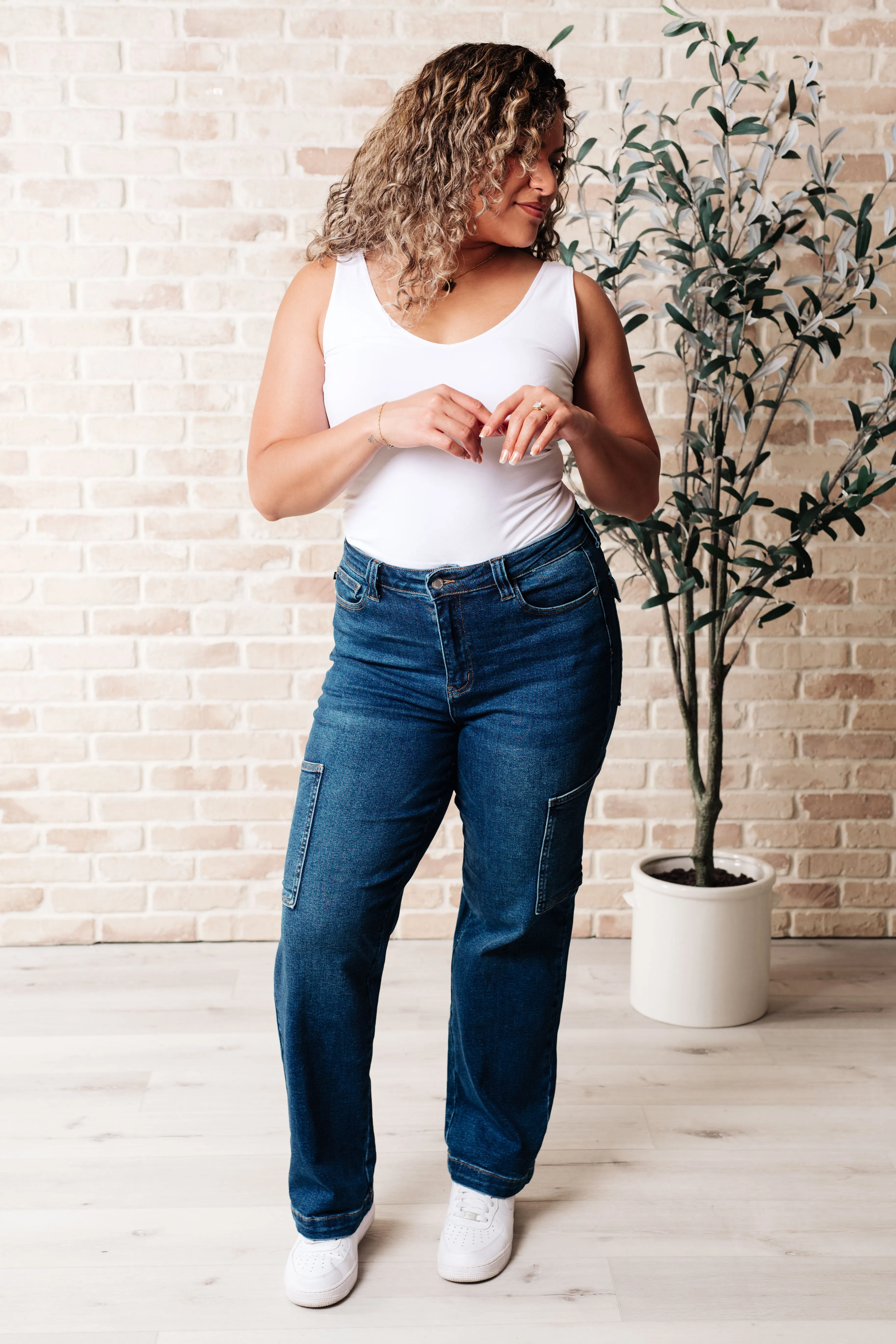 Judy Blue High-Rise Cargo Straight Jeans