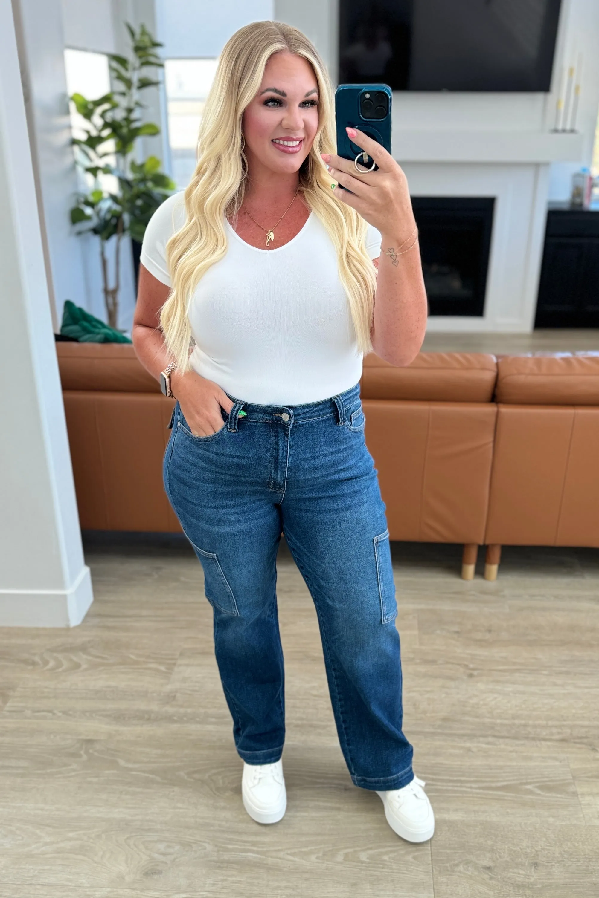 Judy Blue High-Rise Cargo Straight Jeans