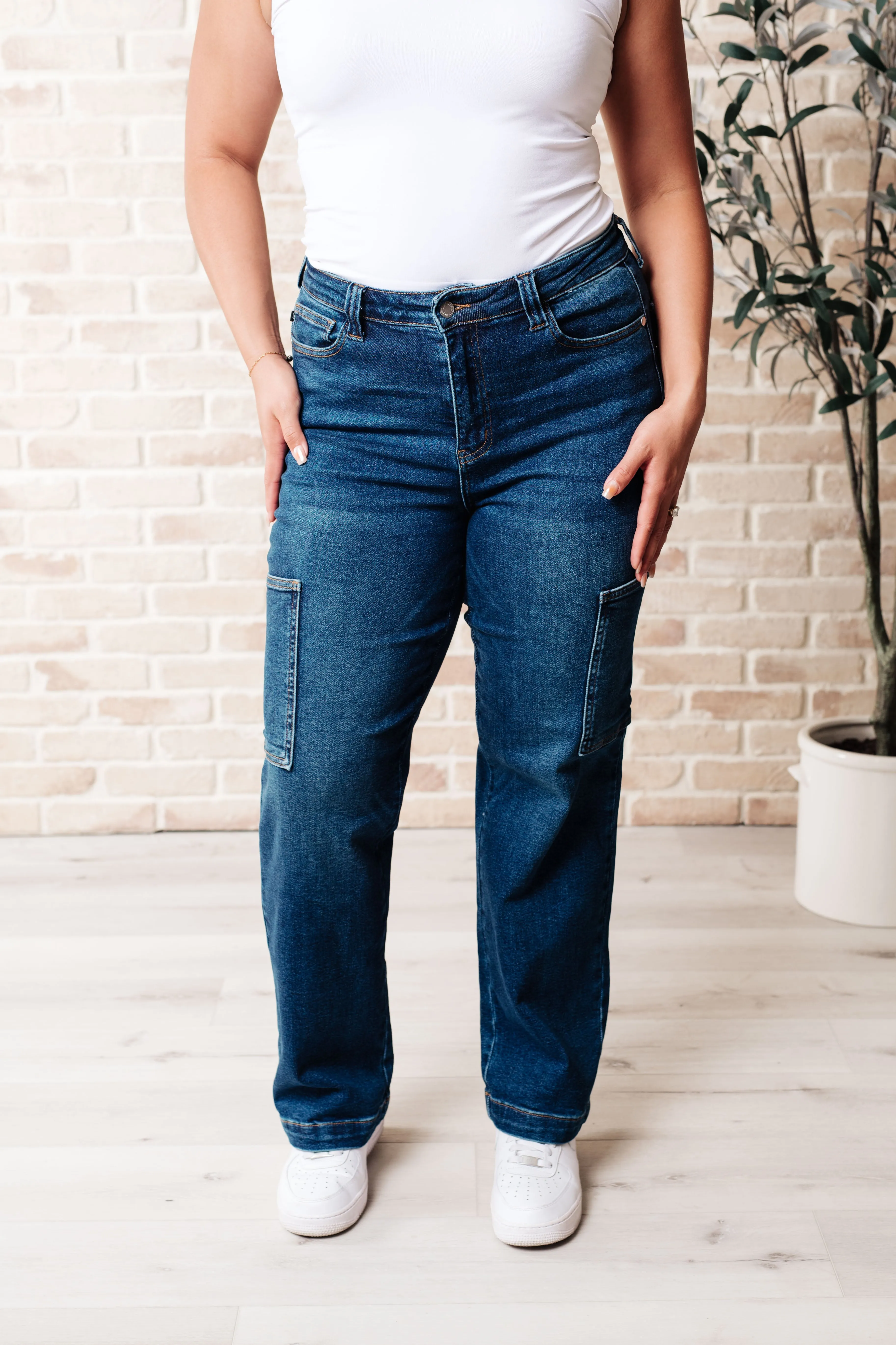 Judy Blue High-Rise Cargo Straight Jeans