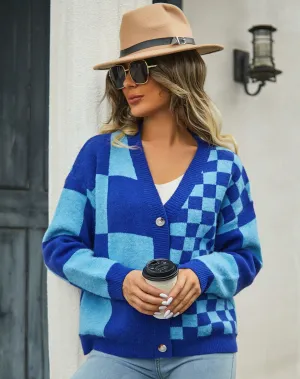 Juliette - Blue cardigan with print