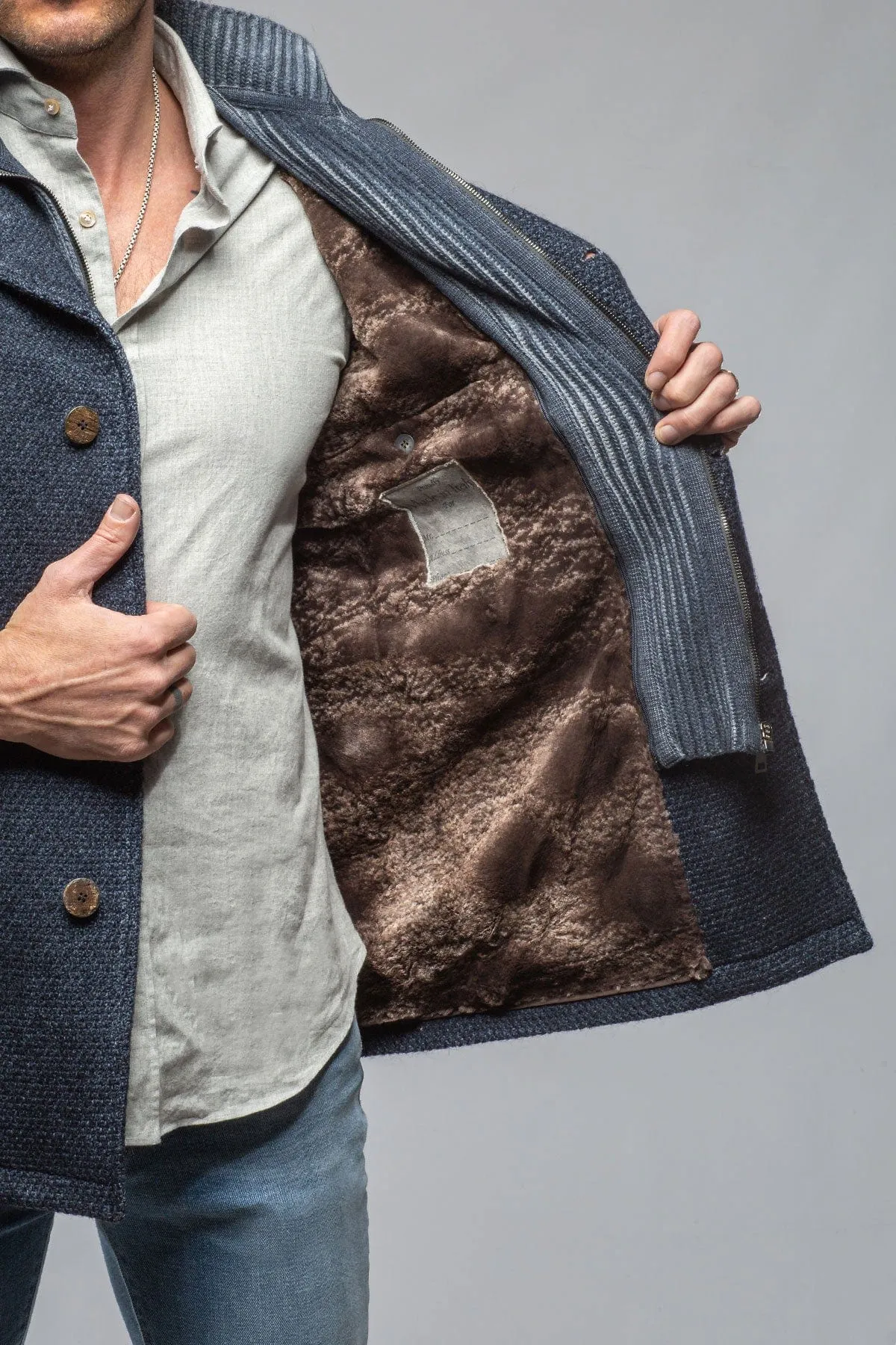 Juneau 3/4 Knit Coat In Navy