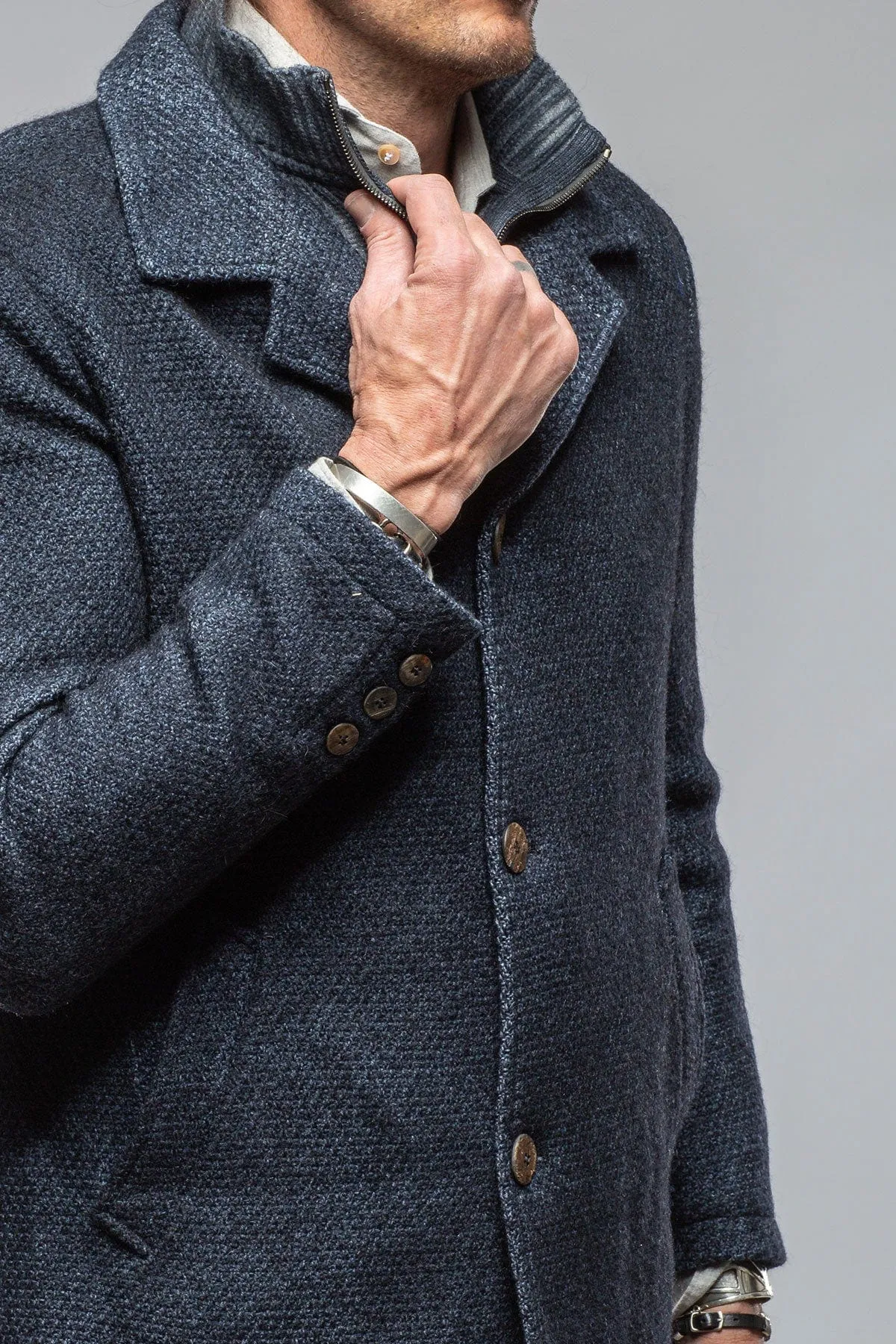 Juneau 3/4 Knit Coat In Navy