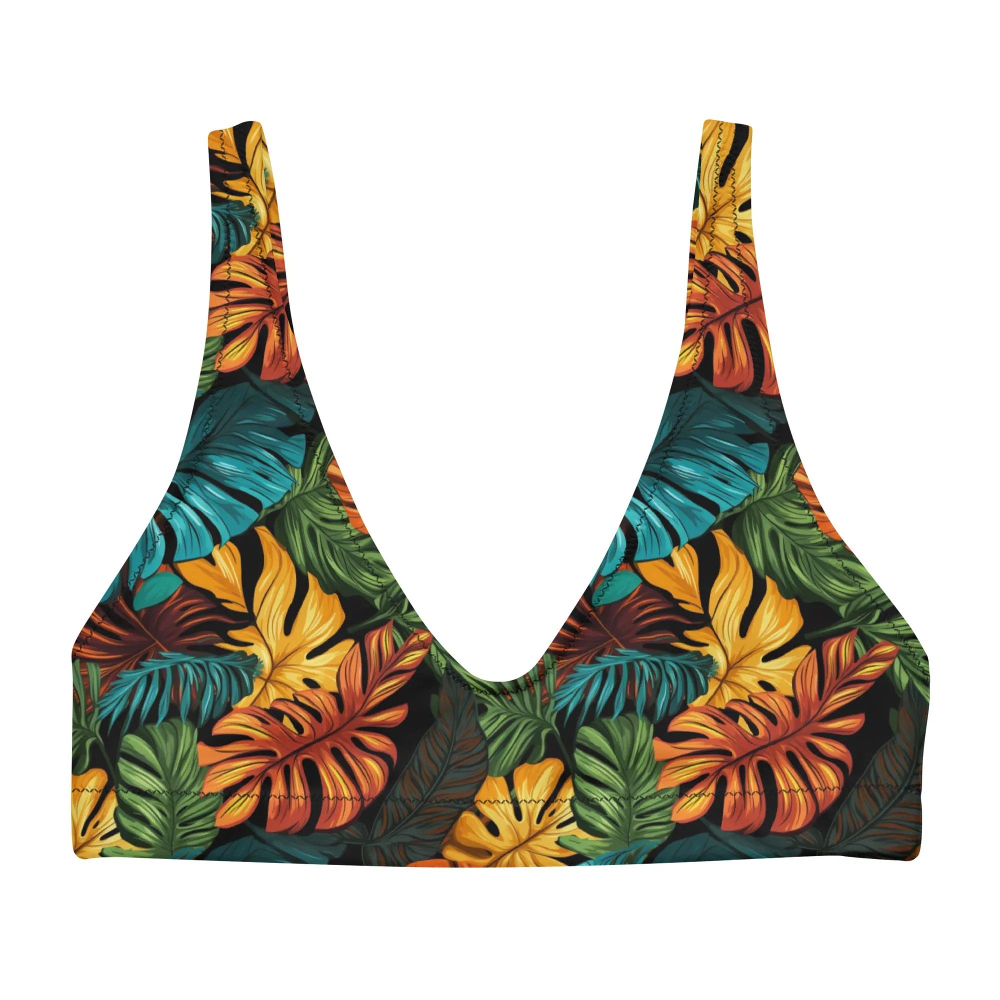 Jungle Leaves Recycled Padded Bikini Top