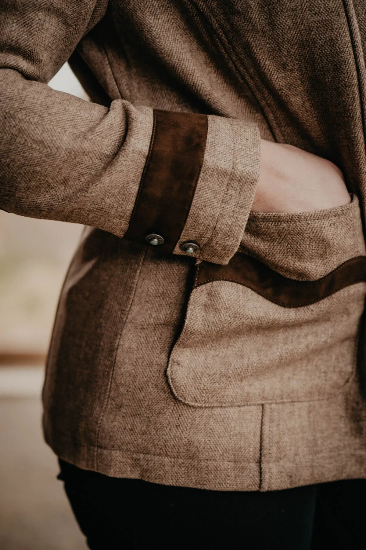 'Keene' Tan Wool Blazer Jacket by Madison Creek (XS Only)