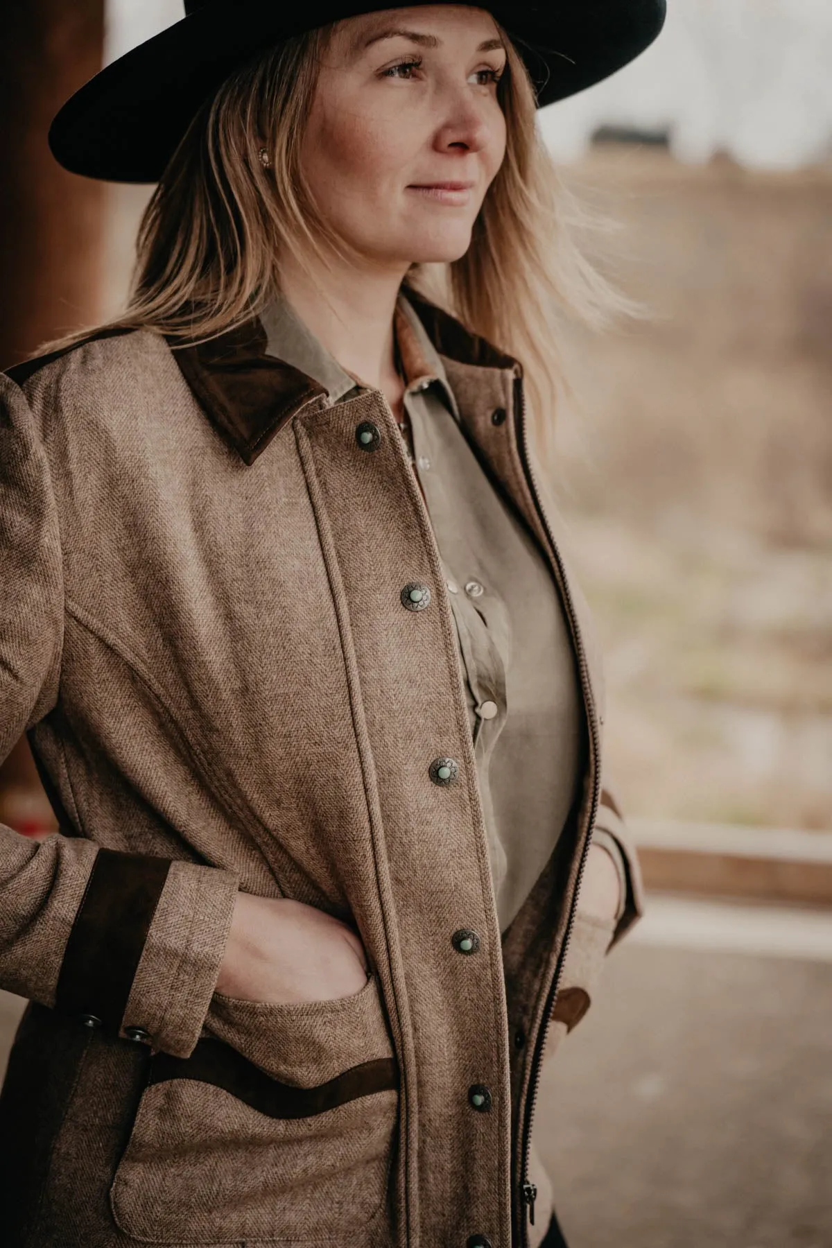 'Keene' Tan Wool Blazer Jacket by Madison Creek (XS Only)