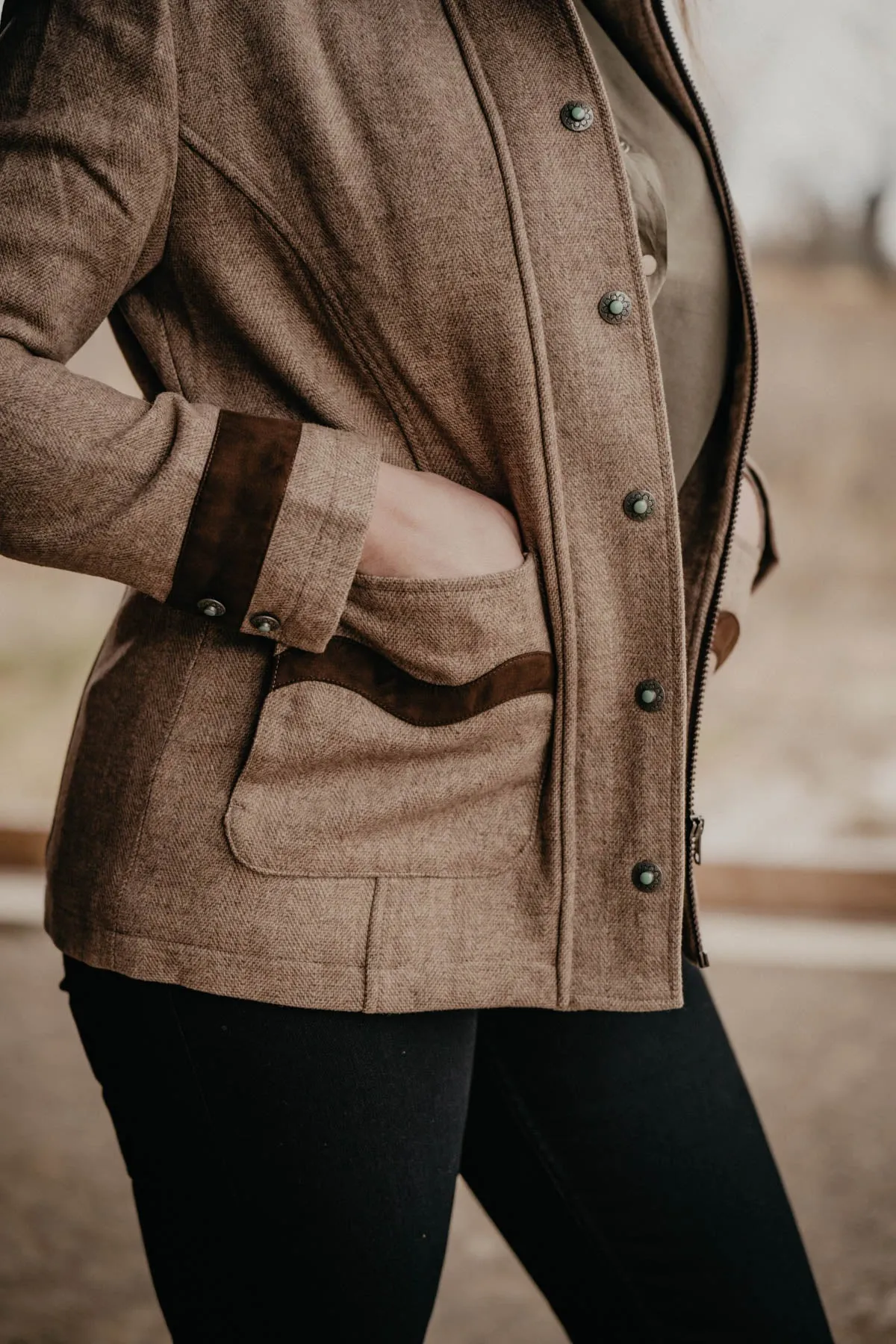 'Keene' Tan Wool Blazer Jacket by Madison Creek (XS Only)