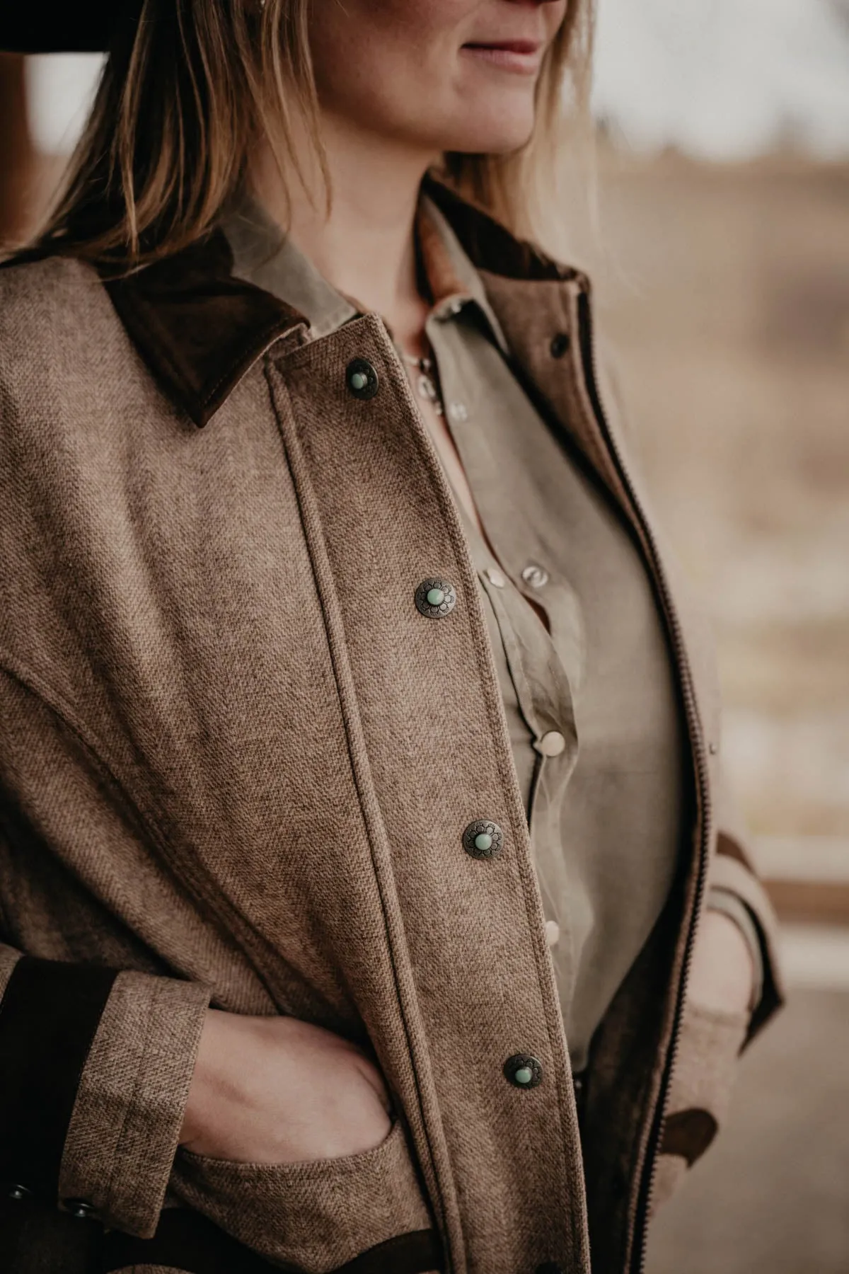 'Keene' Tan Wool Blazer Jacket by Madison Creek (XS Only)