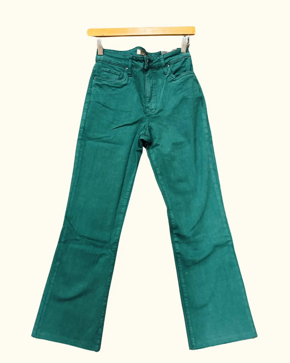 Kelsey High Rise Ankle Flare: Teal
