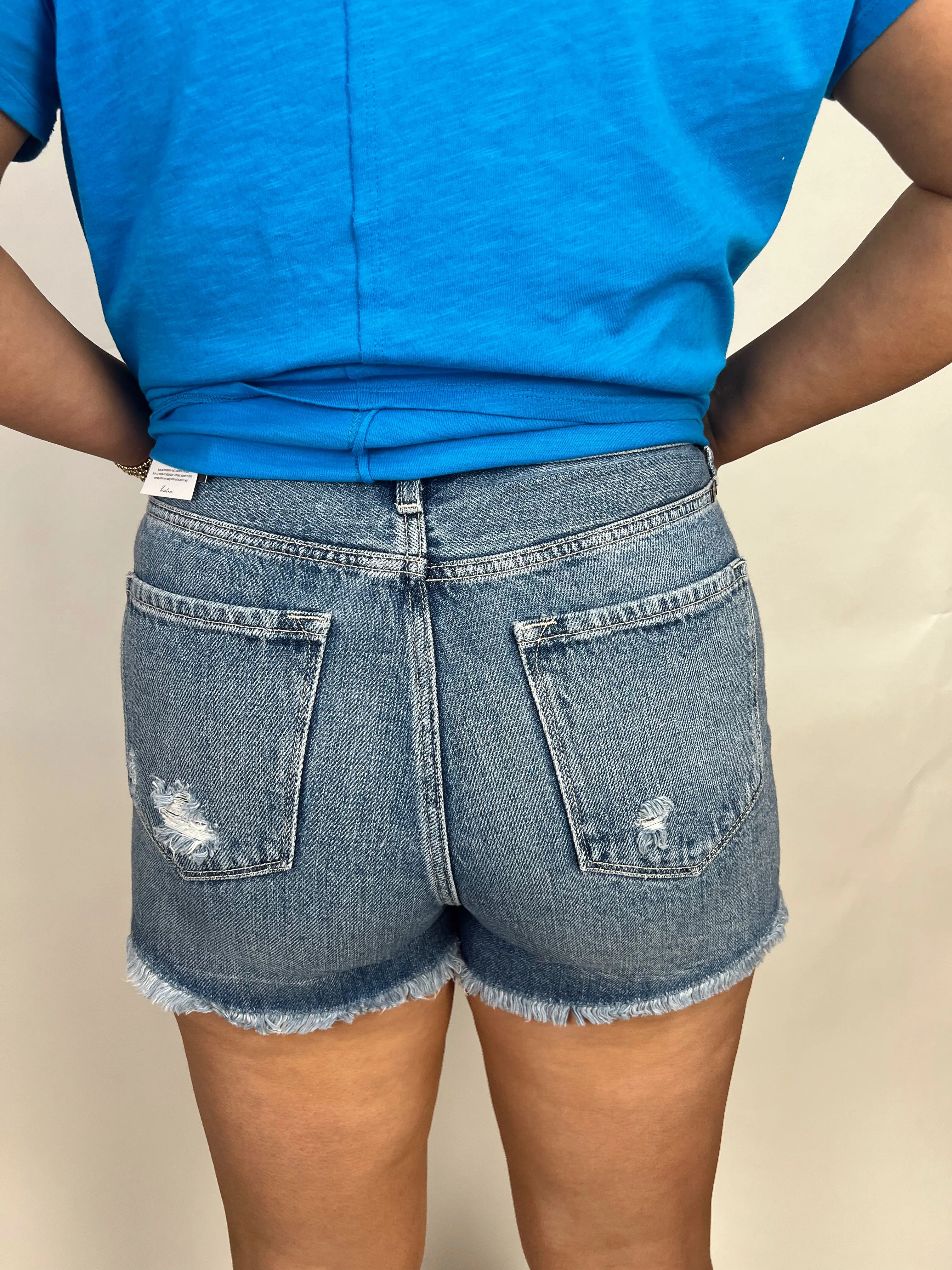 Kelsey High Rise Denim Shorts