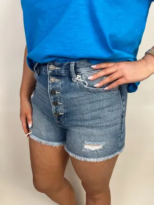 Kelsey High Rise Denim Shorts