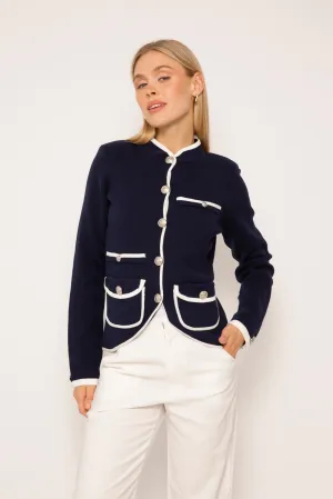 Kisa Piped Sweater Blazer