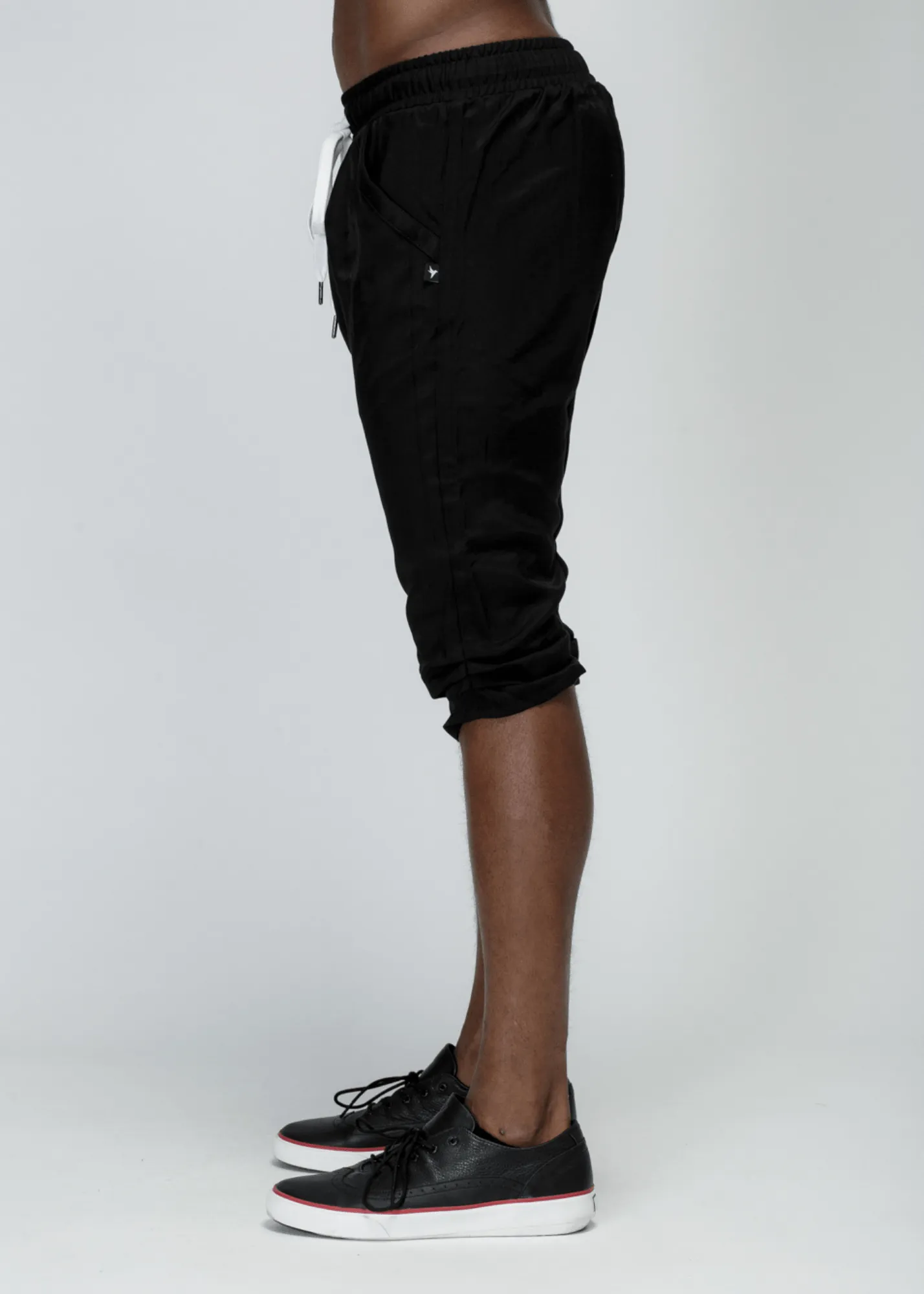 Konus Men's Drop Crotch Over Knee Shorts in Black