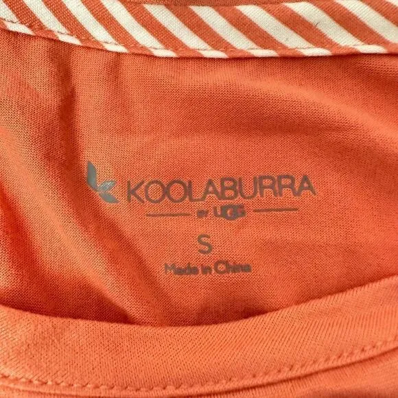 KOOLABURRA by Ugg Striped Peach 2-Piece Lounge top &amp; Cropped Pants Set sz S New