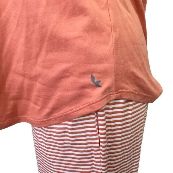 KOOLABURRA by Ugg Striped Peach 2-Piece Lounge top &amp; Cropped Pants Set sz S New