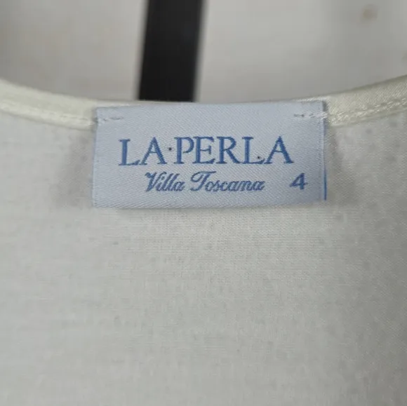 La Perla Sleepwear Pajama Lounge Set White/Off-White Size 4 = Large