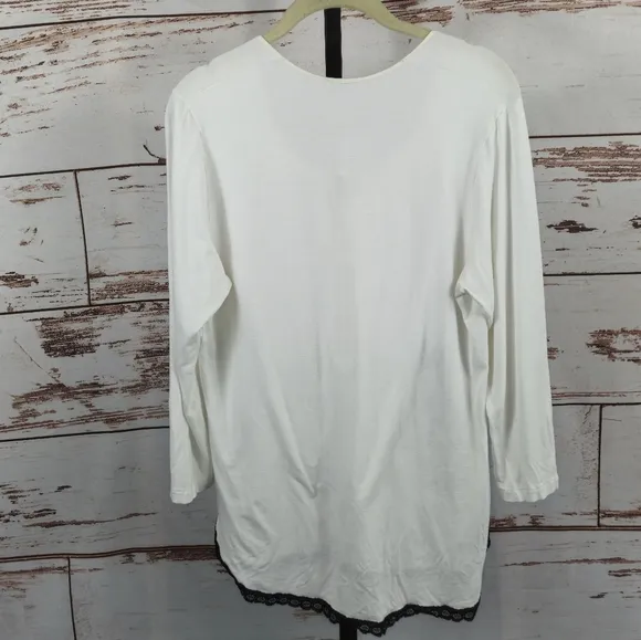 La Perla Sleepwear Pajama Lounge Set White/Off-White Size 4 = Large