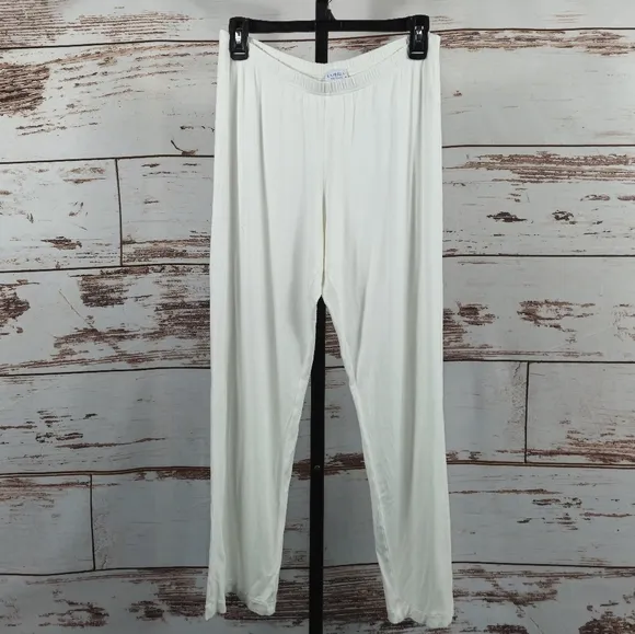 La Perla Sleepwear Pajama Lounge Set White/Off-White Size 4 = Large