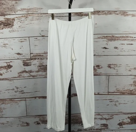 La Perla Sleepwear Pajama Lounge Set White/Off-White Size 4 = Large
