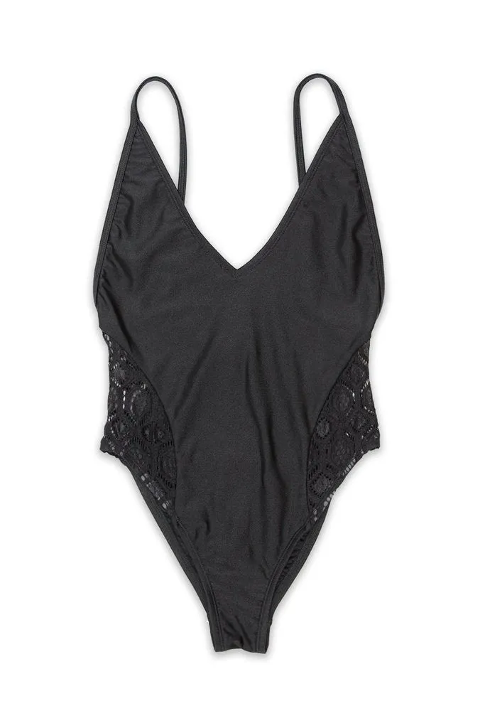 Lace in Black One Piece Swimsuit
